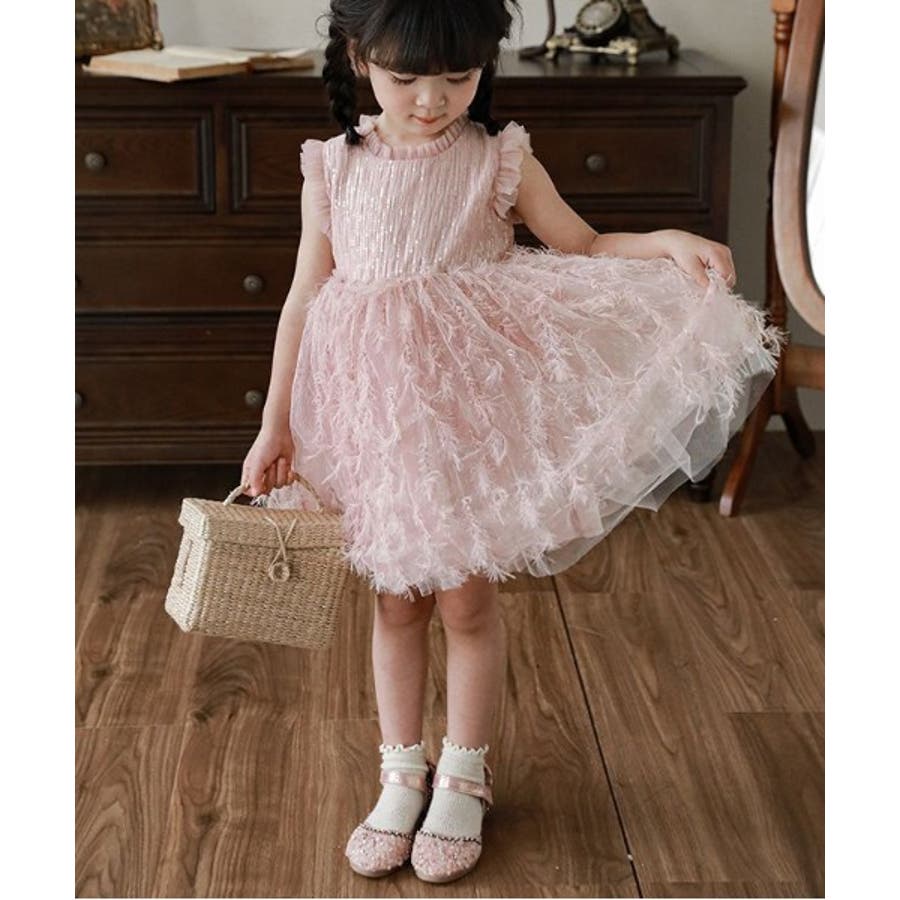 aimoha-KIDS-】ノースリーブメッシュワンピース[品番