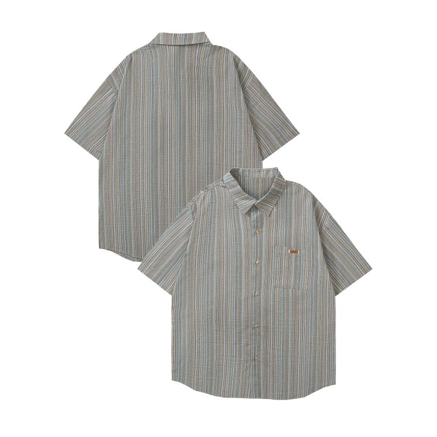 クラシックストライプ半袖シャツ[品番：XT000013696]｜HOOK