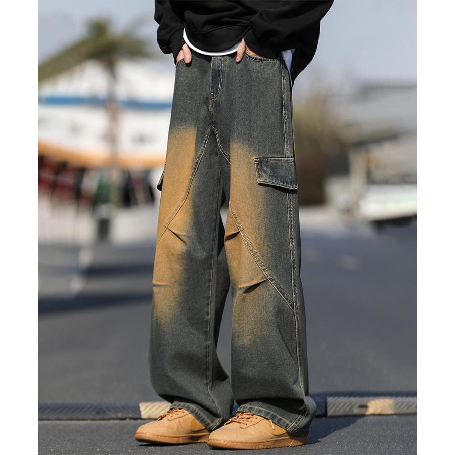 カーゴワイドデニムパンツ[品番：XT000013802]｜aimoha men