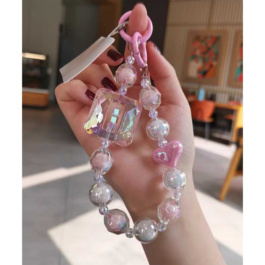 HOOK】for girls キラキラビーズスマホストラップ[品番：XT000014369