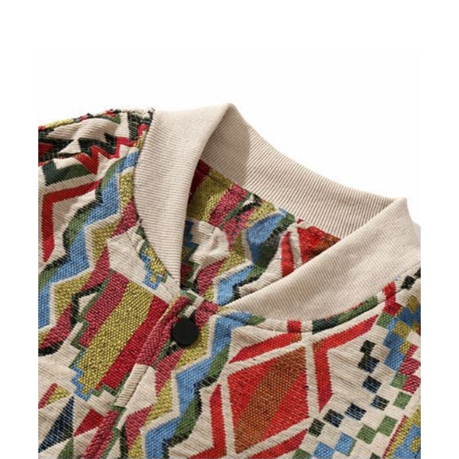 幾何学模様ゴブランブルゾン ブルゾン メンズ[品番：XT000004685