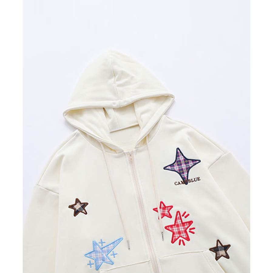 HOOK】星パッチ刺繍前開きパーカー[品番：XT000006387]｜HOOK（フック