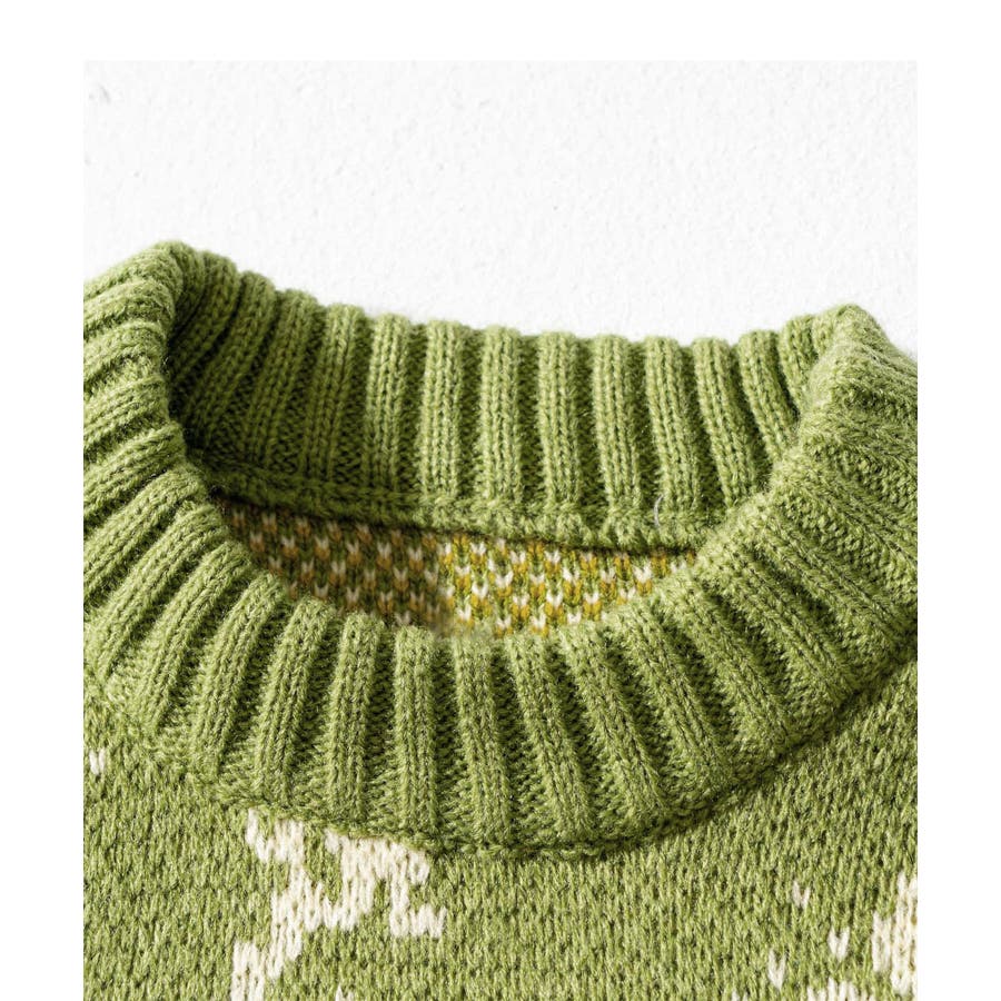 古着風絵画調総柄ニット ストリート系 オラオラ系[品番：XT000006242