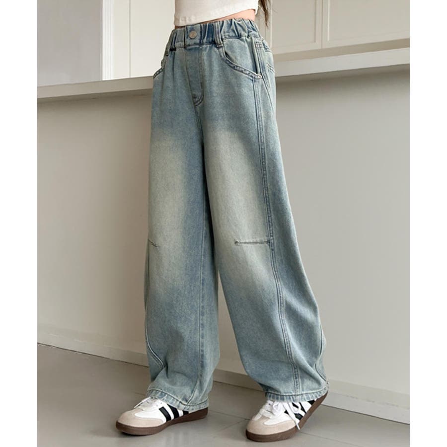 まめHOLIDAY 　デニムシャツ　デニムパンツ2本 セール】◇裾ボタン2WAYバギーデニム（デニムパンツ）｜FREE'S