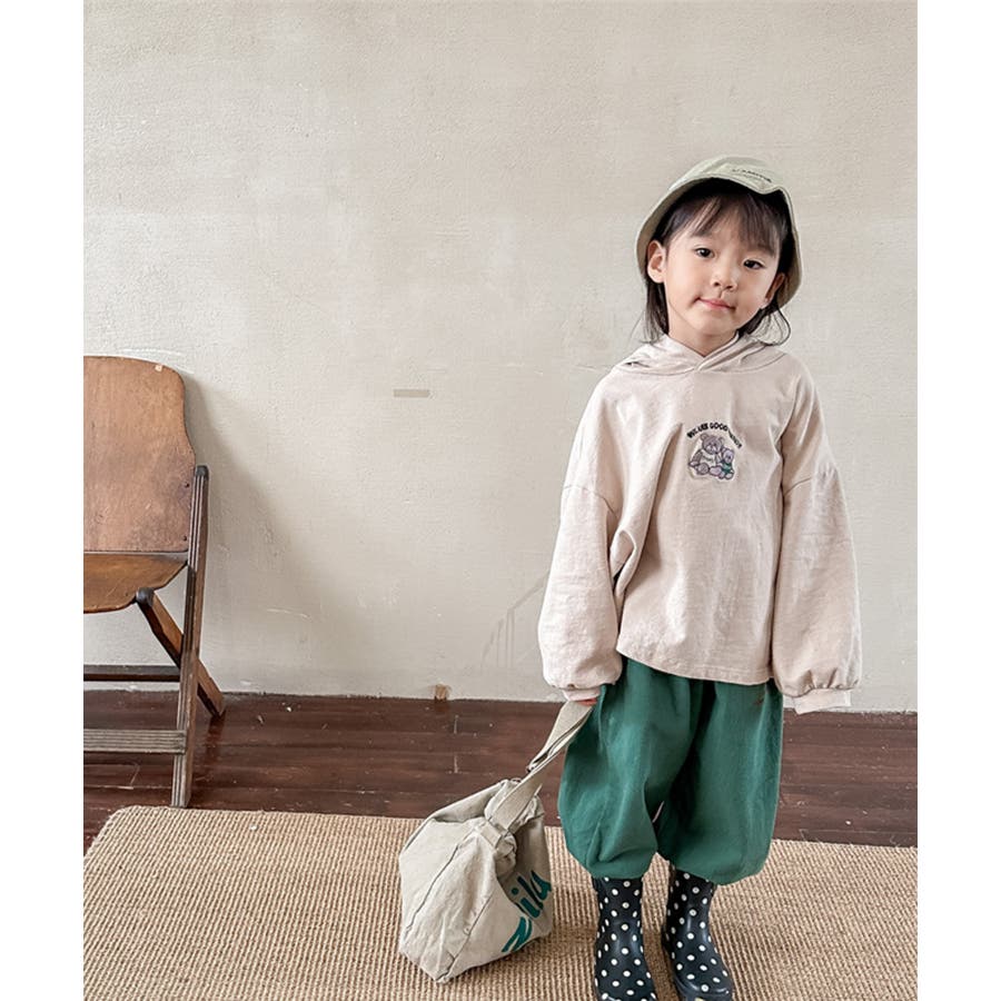 aimoha-KIDS-】韓国子供服 ワンポイント刺繍入りバルーンパンツ[品番 