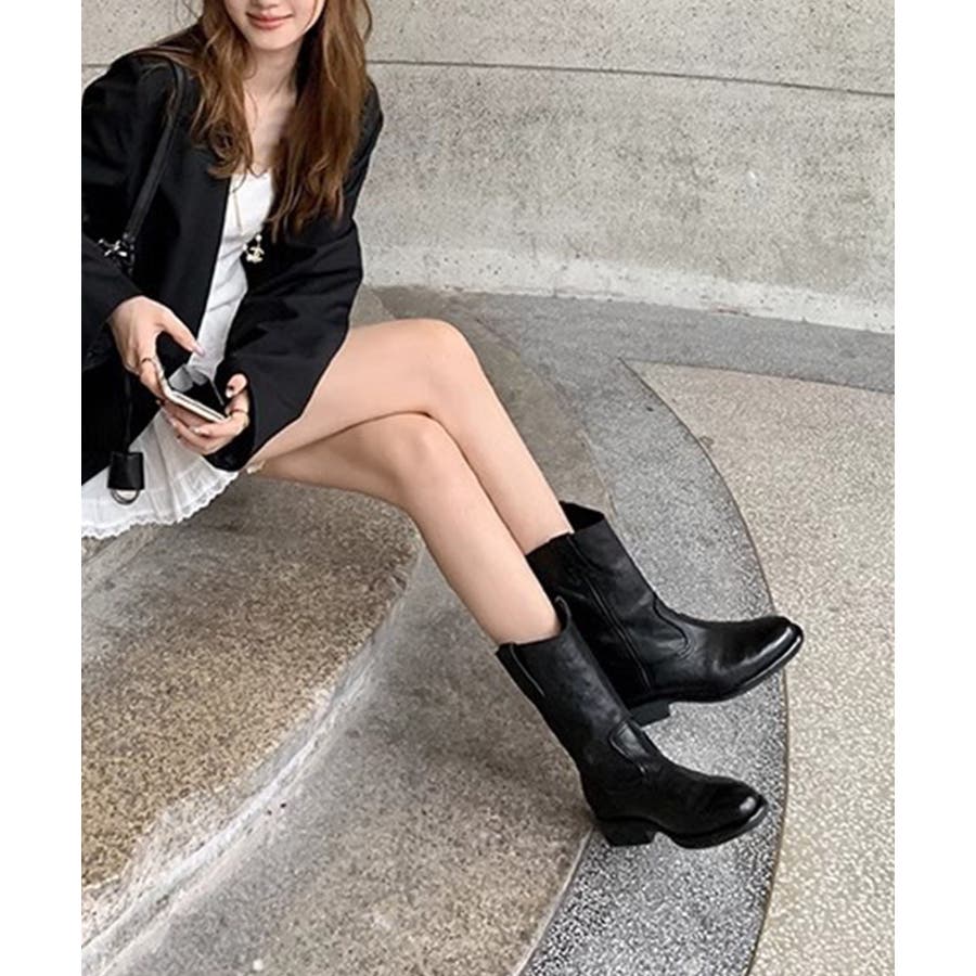 shoes365】PUレザーミドルブーツ[品番：XT000011732]｜aimoha  （アイモハ）のレディースファッション通販｜SHOPLIST（ショップリスト）