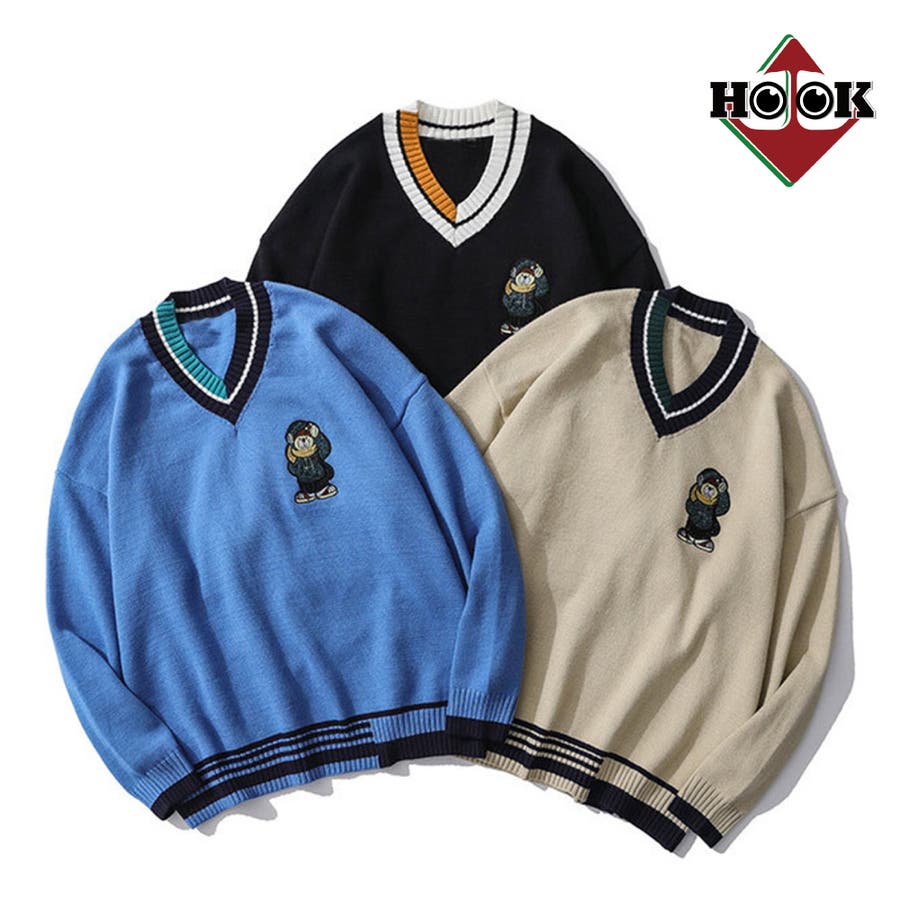 新作 HOOK Vネックニット[品番：XT000003840]｜HOOK（フック）｜メンズ