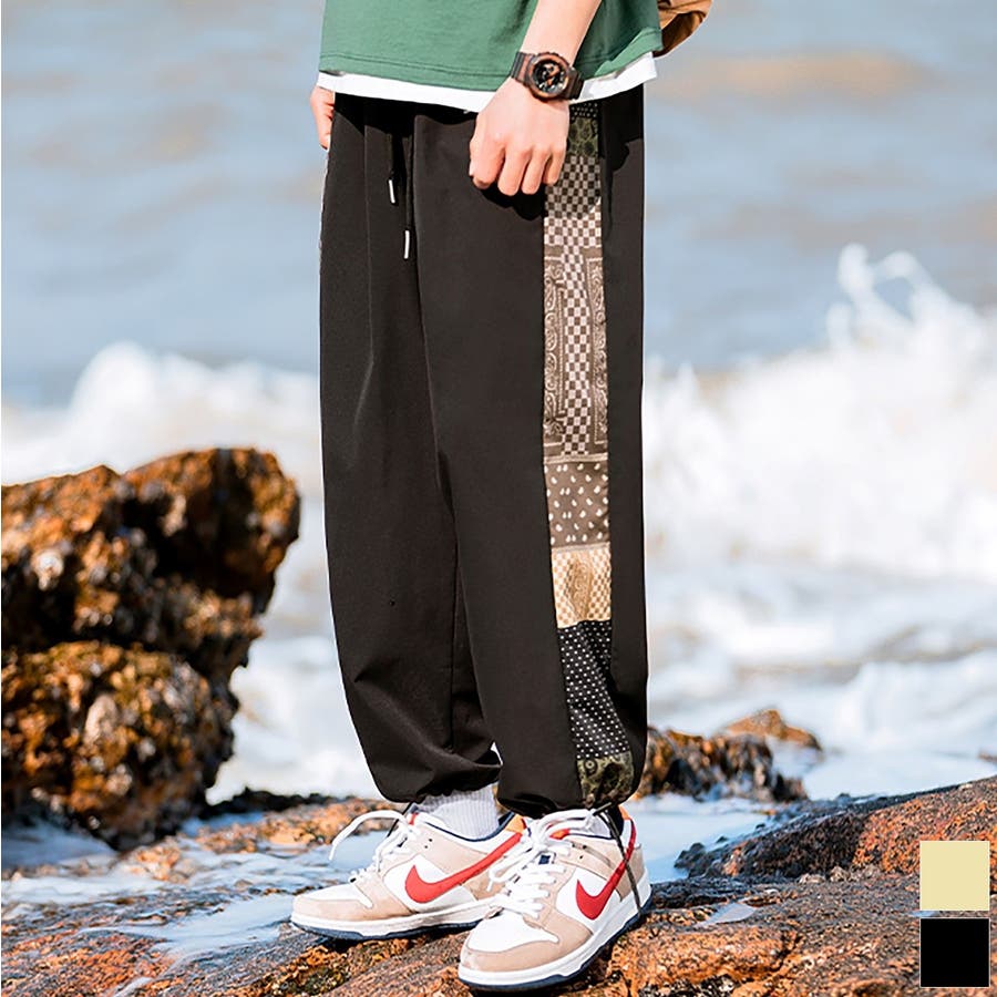 HOOK アメカジサイドバンダナ切り替え裾絞りパンツ  韓国ファッション[品番：XT000005207]｜HOOK（フック）のメンズファッション通販｜SHOPLIST（ショップリスト）