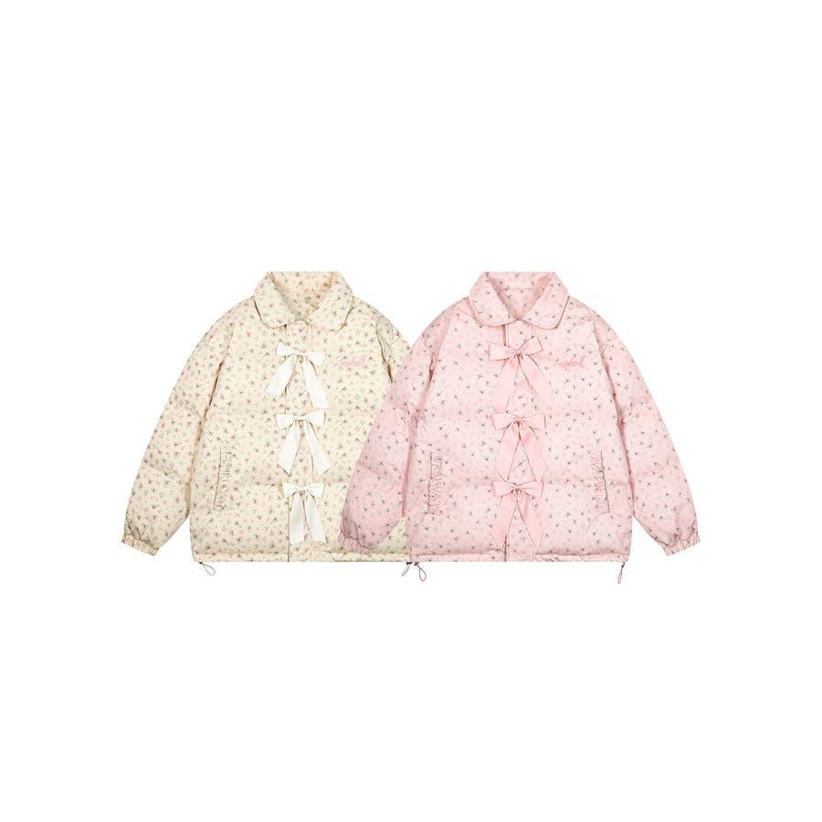 HOOK】for girls リボン付き中綿ジャケット【AW】[品番