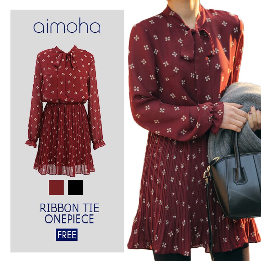 リボンタイワンピース レディース シフォンワンピース 品番 Xt Aimoha アイモハ のレディースファッション通販 Shoplist ショップリスト