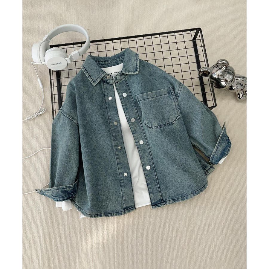 aimoha KIDS】キッズデニムスナップボタンシャツ[品番：XT000012893 