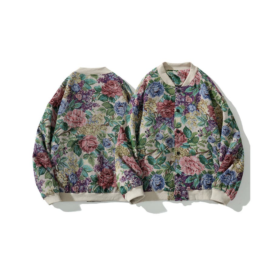 US古着【民族 ゴブラン織 刺繍 パッチワーク ジャケット】メンズ2XL HOOK パッチワーク柄幾何学模様 ゴブランブルゾンメンズ[品番