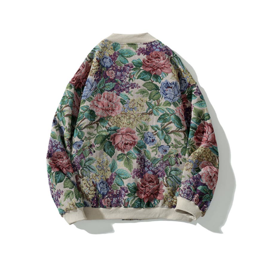 US古着【民族 ゴブラン織 刺繍 パッチワーク ジャケット】メンズ2XL HOOK パッチワーク柄幾何学模様 ゴブランブルゾンメンズ[品番