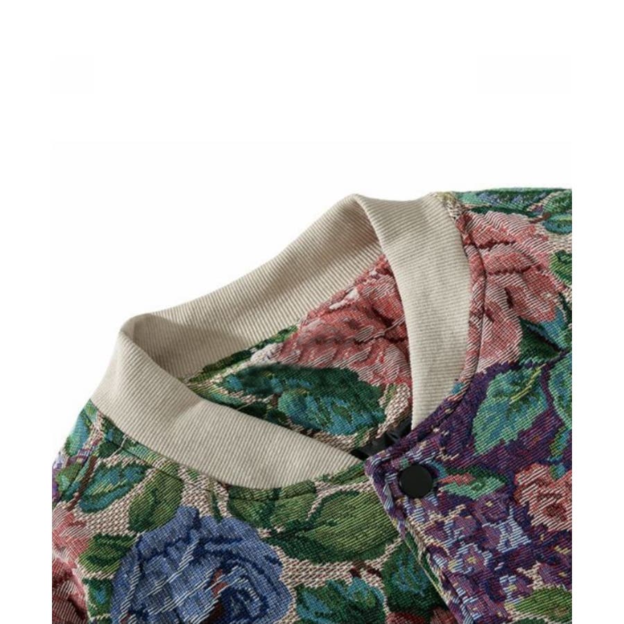 US古着【民族 ゴブラン織 刺繍 パッチワーク ジャケット】メンズ2XL ブルゾン アウター HOOK- パッチワーク柄幾何学模様 ゴブラン