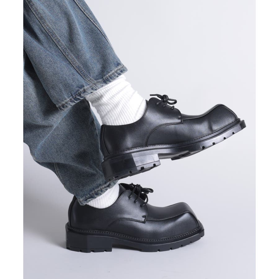 shoes365】異形スクエアトゥ厚底ドレスシューズ[品番