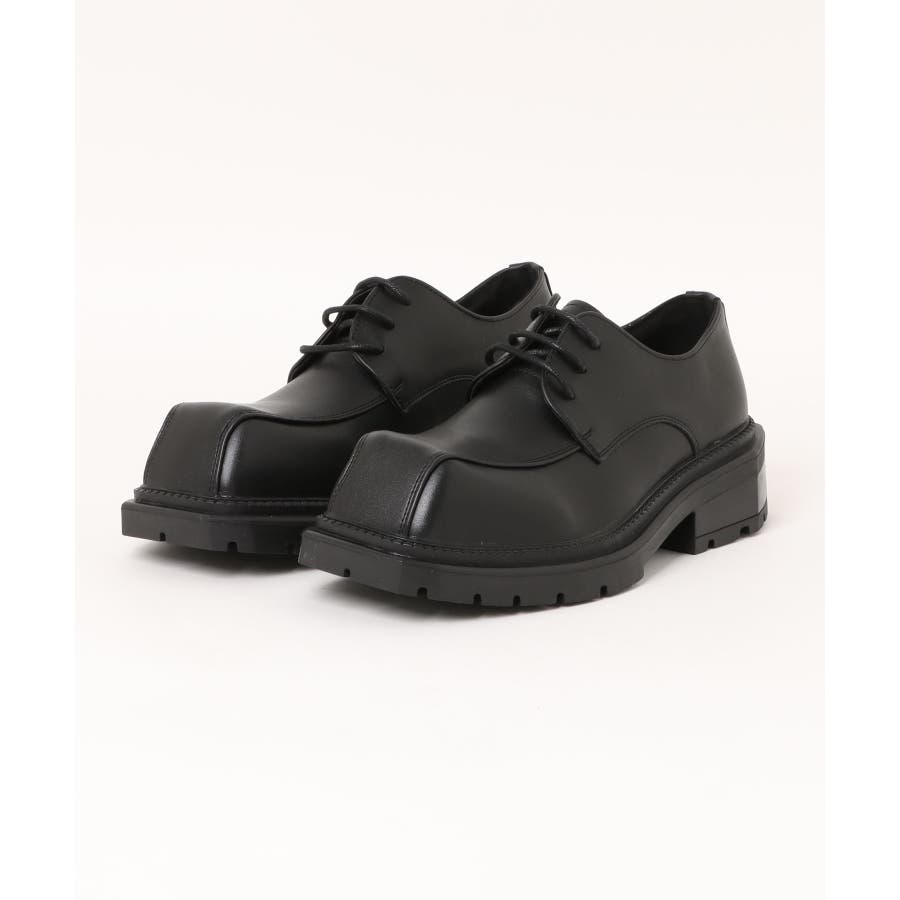 大きい割引 shoes365】異形スクエアトゥ厚底ドレスシューズ[品番 靴