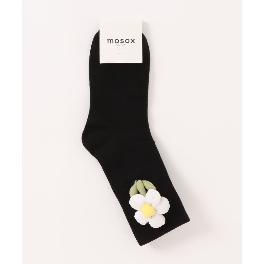 mosox】韓国風立体花モチーフ付きソックス[品番：XT000012098