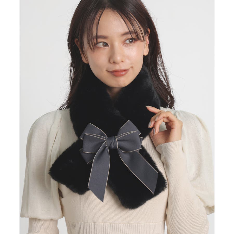 リボン ティペット マフラー ファー[品番:ALTB0002591 リボン ティペット マフラー ファー[品番:ALTB0002591