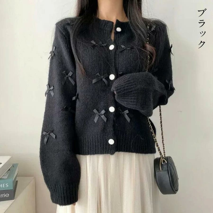 リボン付き ニット カーディガン[品番：AMLW0003062]｜AMELY（エメリー）のレディースファッション通販｜SHOPLIST（ショップリスト）
