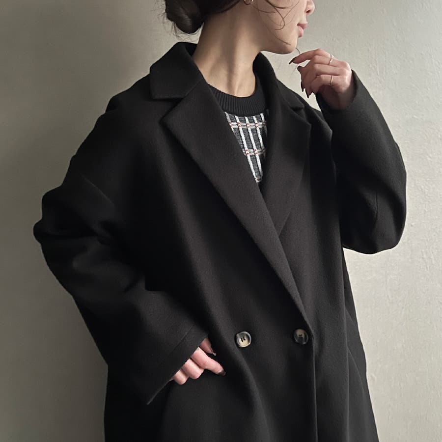 サイドスリット後ろタックロングコート[品番：AMTW0005027