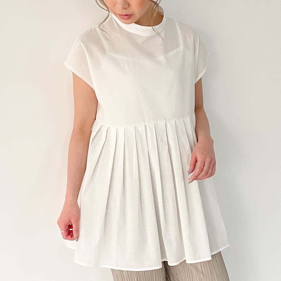 キャミソール付き切り換えプリーツフレンチスリーブブラウス 品番 Amtw Junoah ジュノア のレディースファッション通販 Shoplist ショップリスト