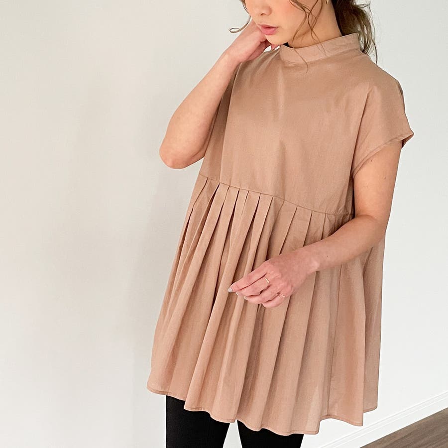 キャミソール付き切り換えプリーツフレンチスリーブブラウス 品番 Amtw Junoah ジュノア のレディースファッション通販 Shoplist ショップリスト