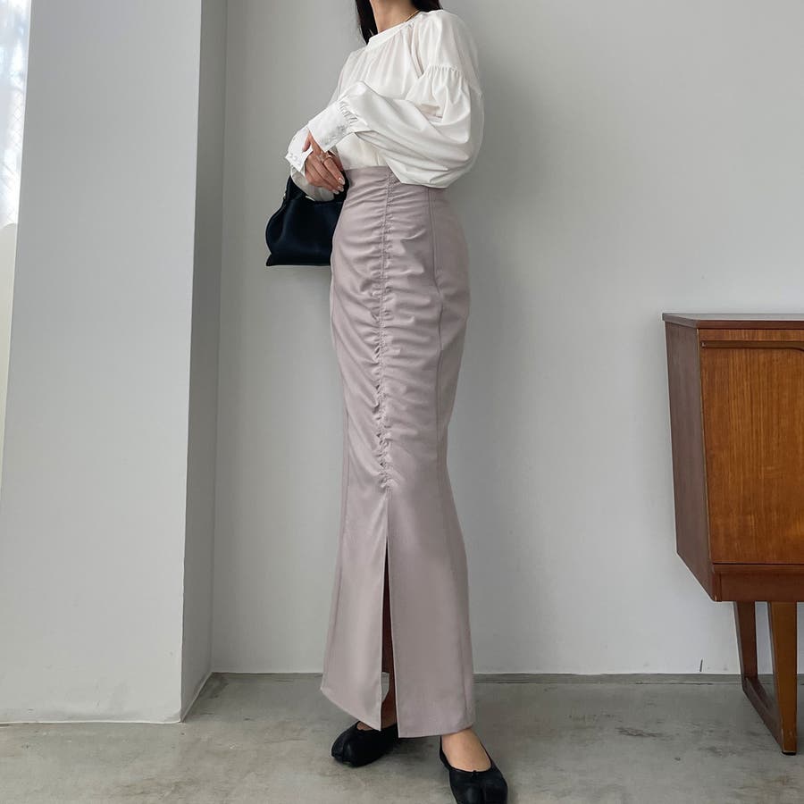 Louere ギャザースリットスカート[品番：AMTW0005483]｜JUNOAH