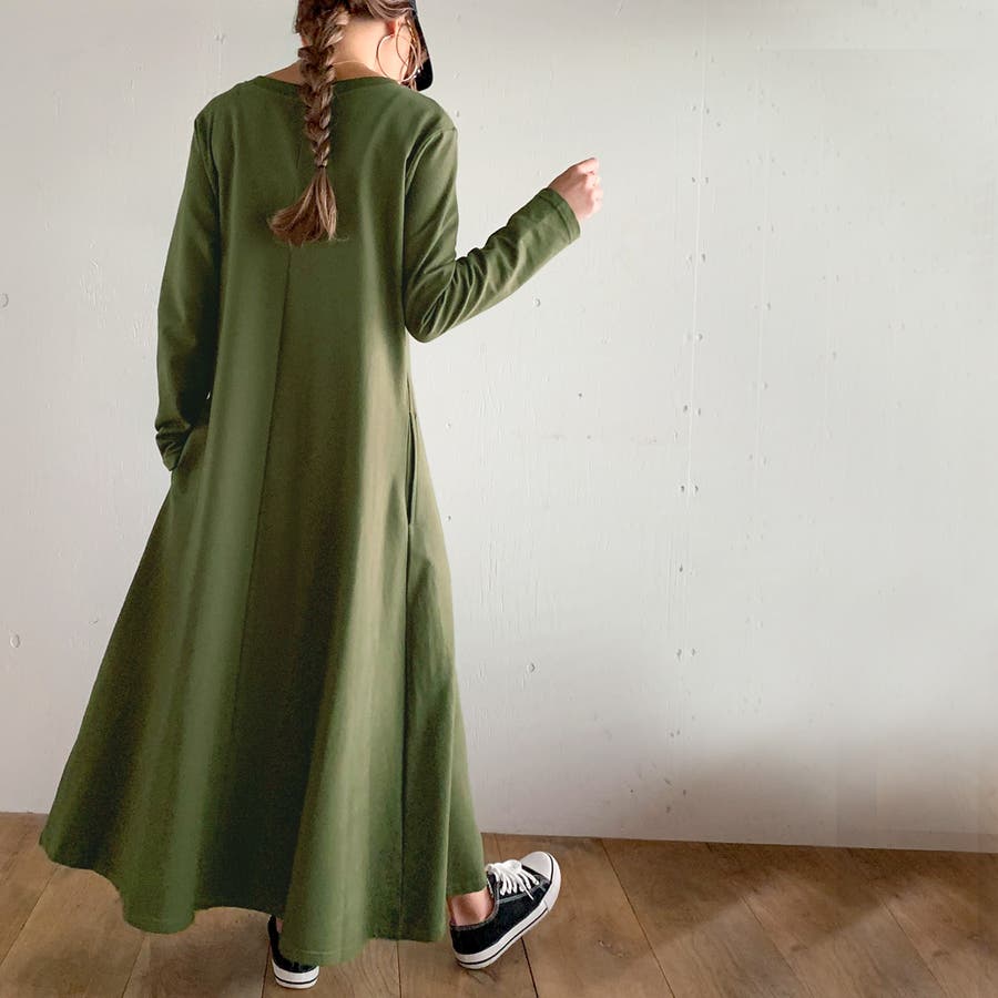 Aライン長袖スウェットマキシ丈ワンピース ゆったり リラックス 品番 Amtw Junoah ジュノア のレディースファッション通販 Shoplist ショップリスト