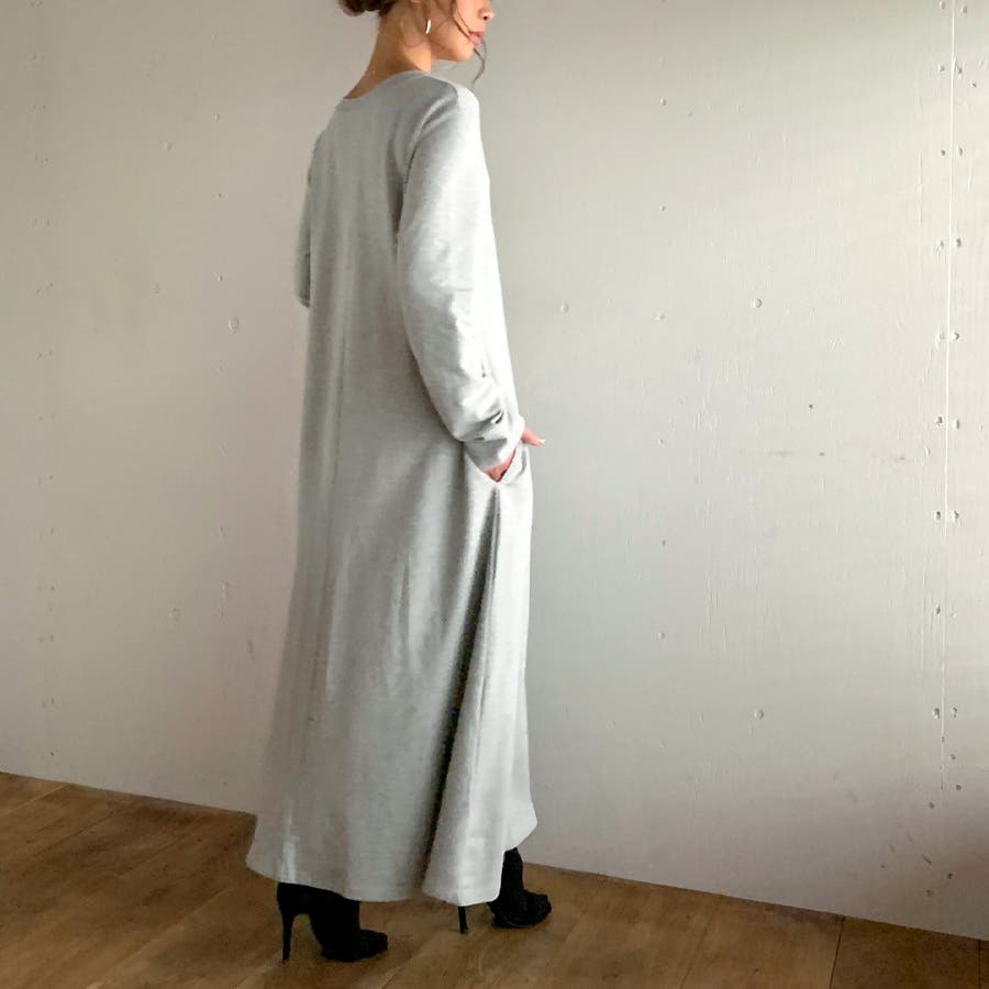 Aライン長袖スウェットマキシ丈ワンピース ゆったり リラックス 品番 Amtw Junoah ジュノア のレディースファッション通販 Shoplist ショップリスト