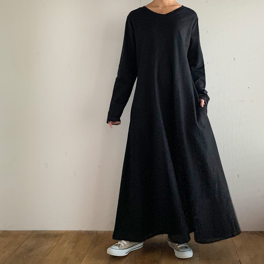 Aライン長袖スウェットマキシ丈ワンピース ゆったり リラックス 品番 Amtw Junoah ジュノア のレディースファッション通販 Shoplist ショップリスト