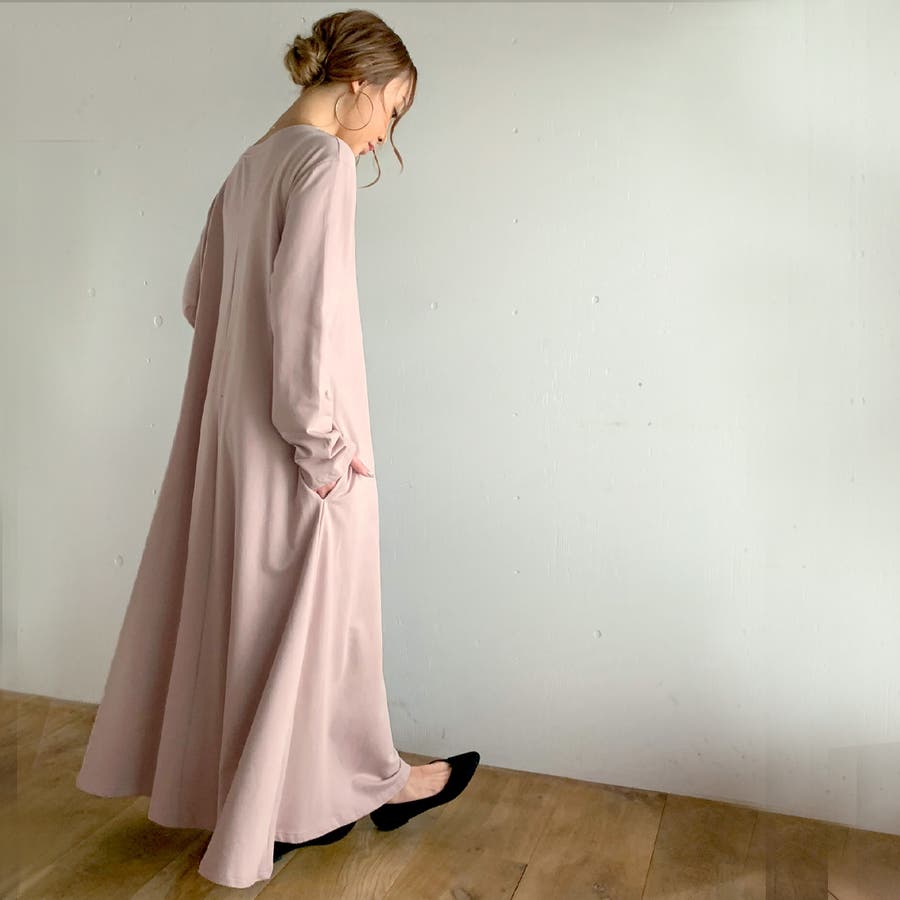 Aライン長袖スウェットマキシ丈ワンピース ゆったり リラックス 品番 Amtw Junoah ジュノア のレディースファッション通販 Shoplist ショップリスト