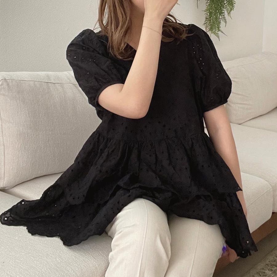 Aletta vita ブラウス Vネック スキッパー Aライン フレア袖