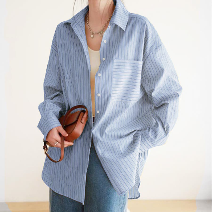 オーバーサイズストライプシャツ | TOPS,シャツ/ブラウス | LOWY