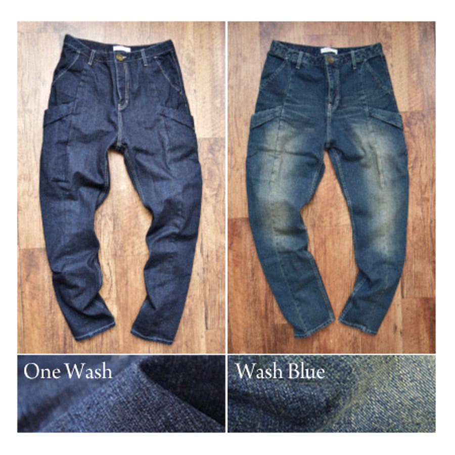 ○○BIGサイドポケットカーゴサルエルデニムパンツ○[品番