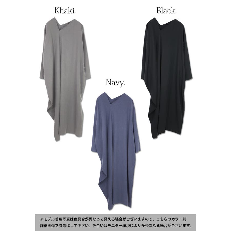 ゼロハチマブ 08mab アシメVネックテンセルリネンワンピース