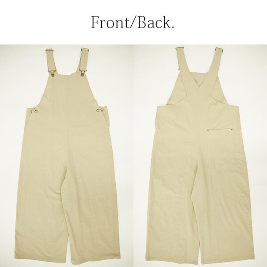 サロペット レディース ワッシャー加工コットンサロペット春夏