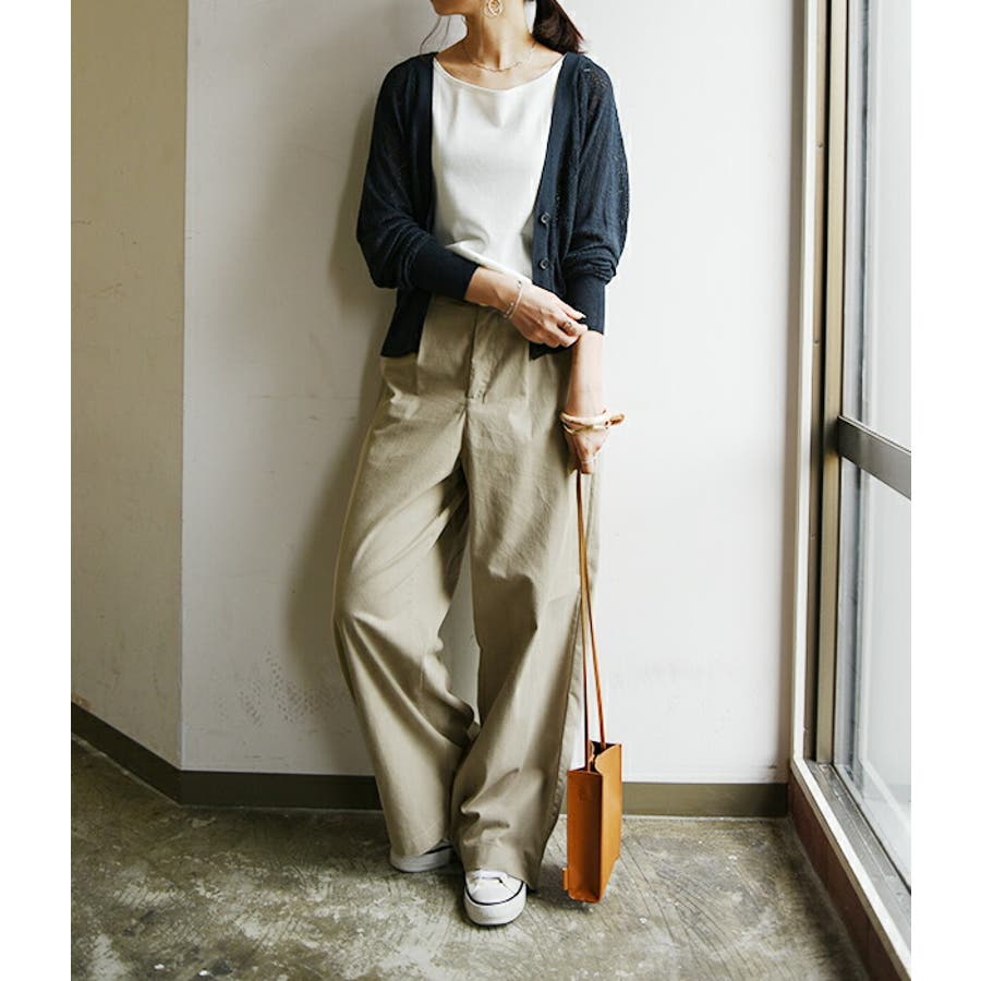 信頼 パンツ レディース コットンゆるストレートパンツボトムス[品番 パンツ