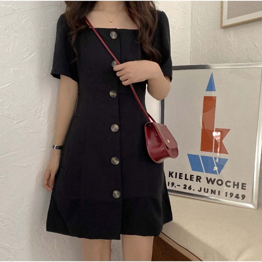 エブール　金ボタンワンピース　美品 エブール 金ボタンワンピース 美品