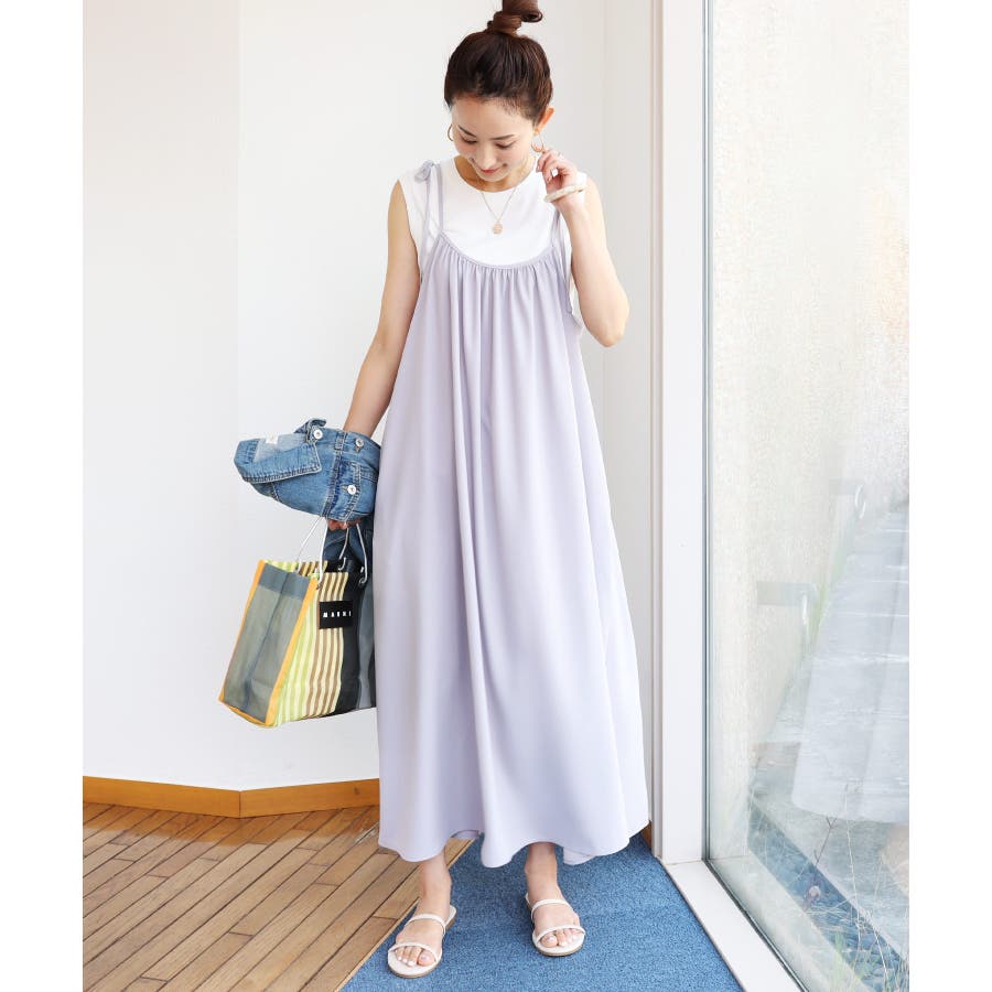 肩リボン ジョーゼット ロングワンピース 品番 Az And Me アンドミー のレディースファッション通販 Shoplist ショップリスト