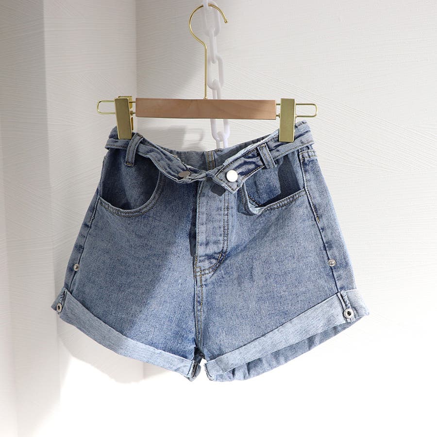 デニムショートパンツ ロールアップ 春[品番：AGCW0001775