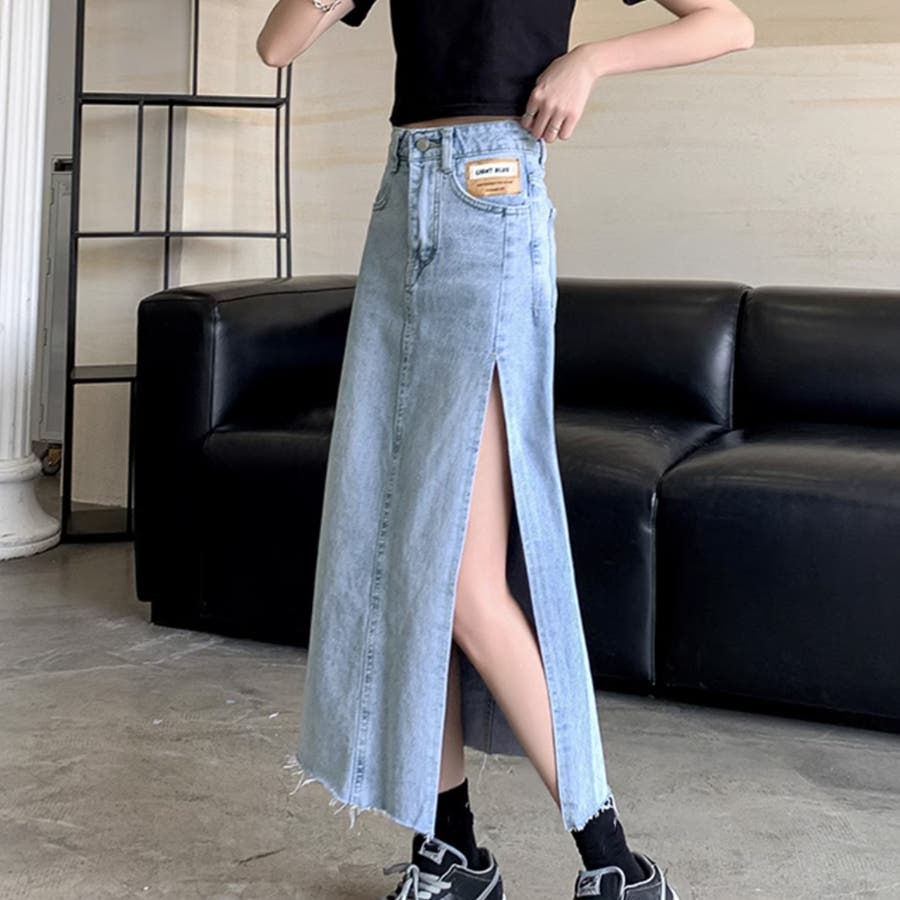 セール】ラップウエストデニムスカート／wrap waist denim skirt