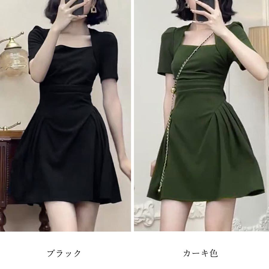 ミニワンピース レディース 夏服半袖韓国[品番：AGCW0004340