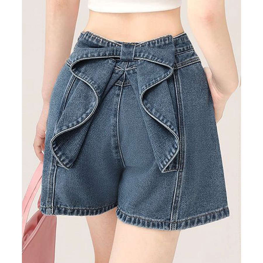 3色♡夏にぴったり【CHANEL】デニムショートパンツ ショート パンツ - エンブロイダリー デニム、ブルー