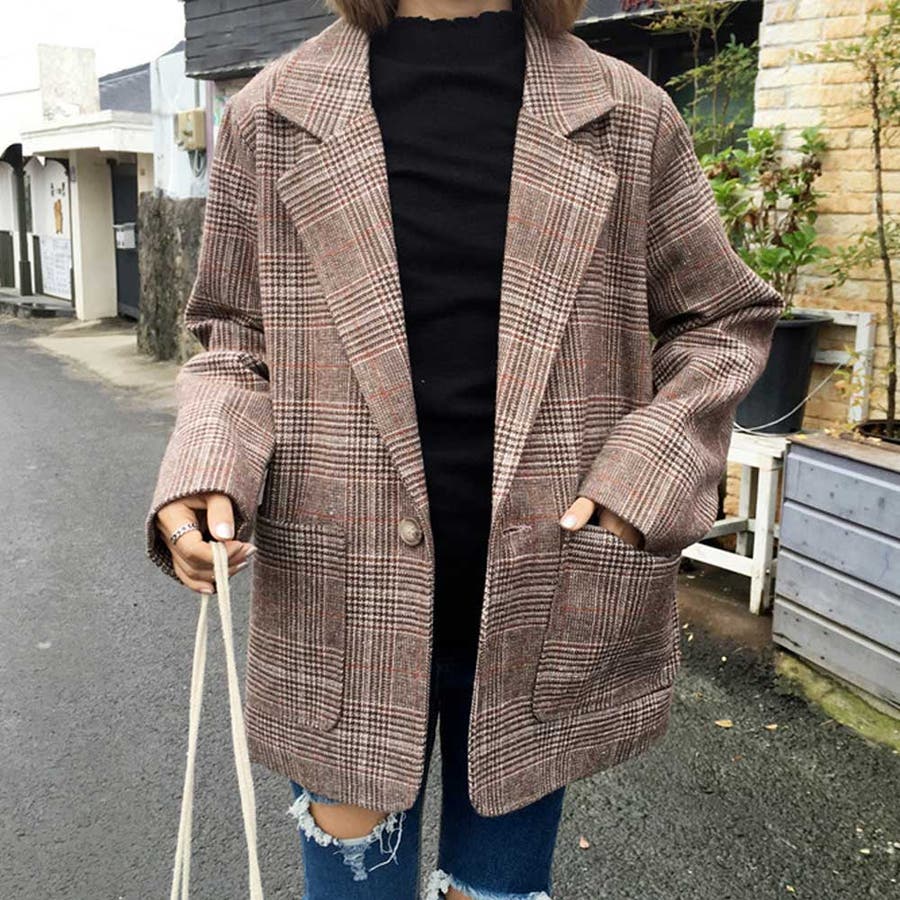 グレンチェック ジャケット レディース 秋 カジュアル ライトアウター 秋冬 品番 Agcw Angelcloset エンジェルクローゼット のレディースファッション通販 Shoplist ショップリスト