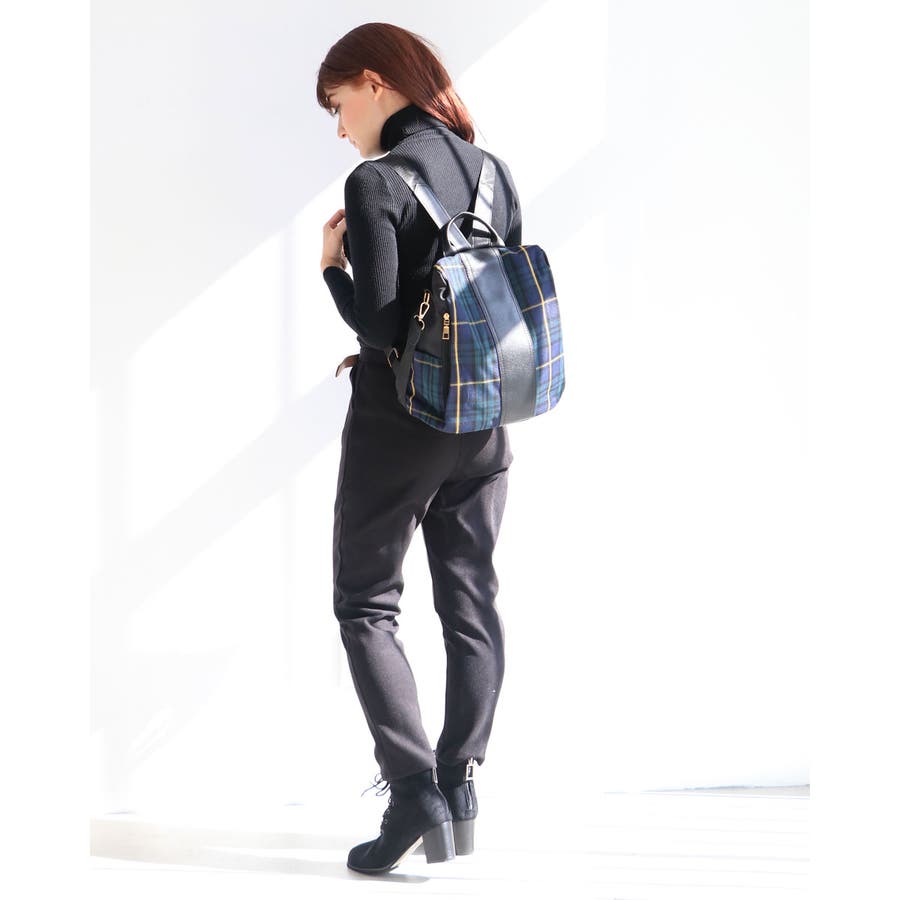 リュック レディース チェック柄リュックサック[品番：AGCW0000836