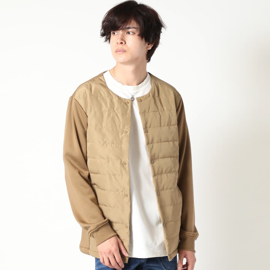 全新品】インナーダウン 中綿 ジャケット ノーカラー インナー