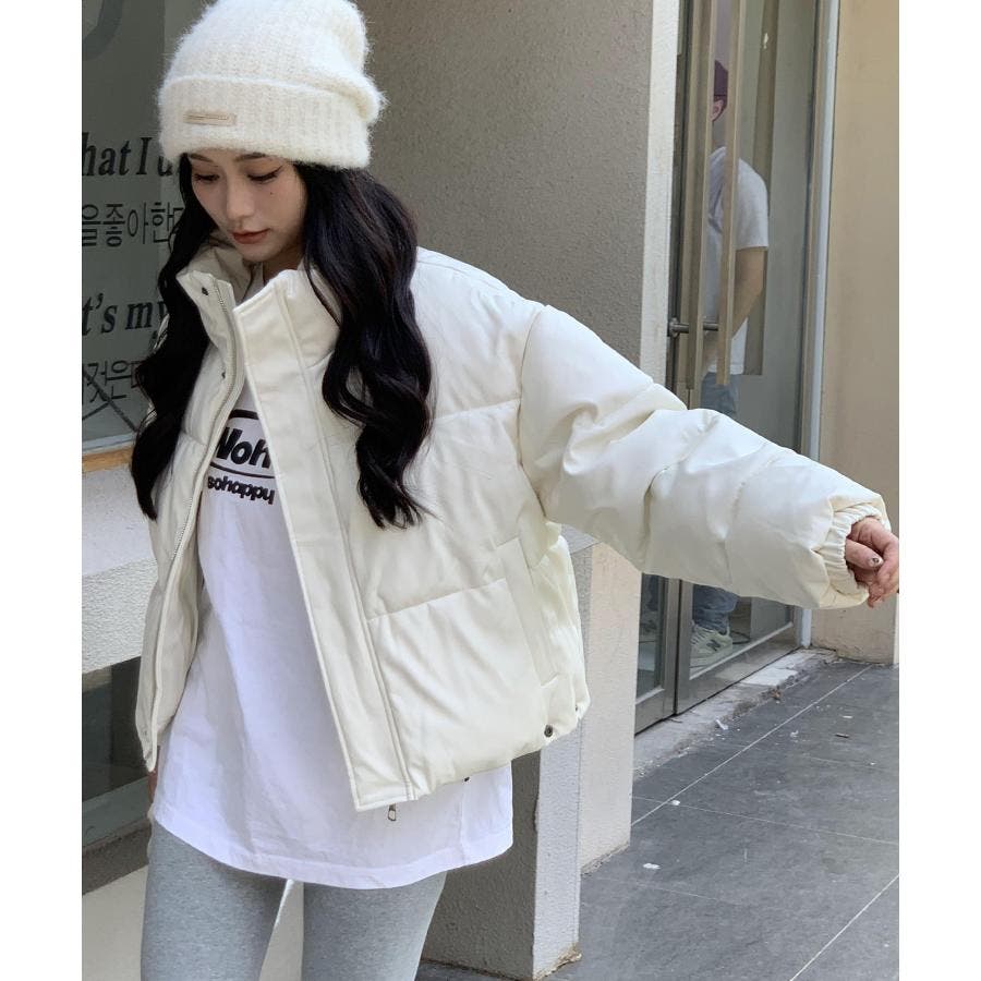 オーバーサイズ ショート丈 合成皮革