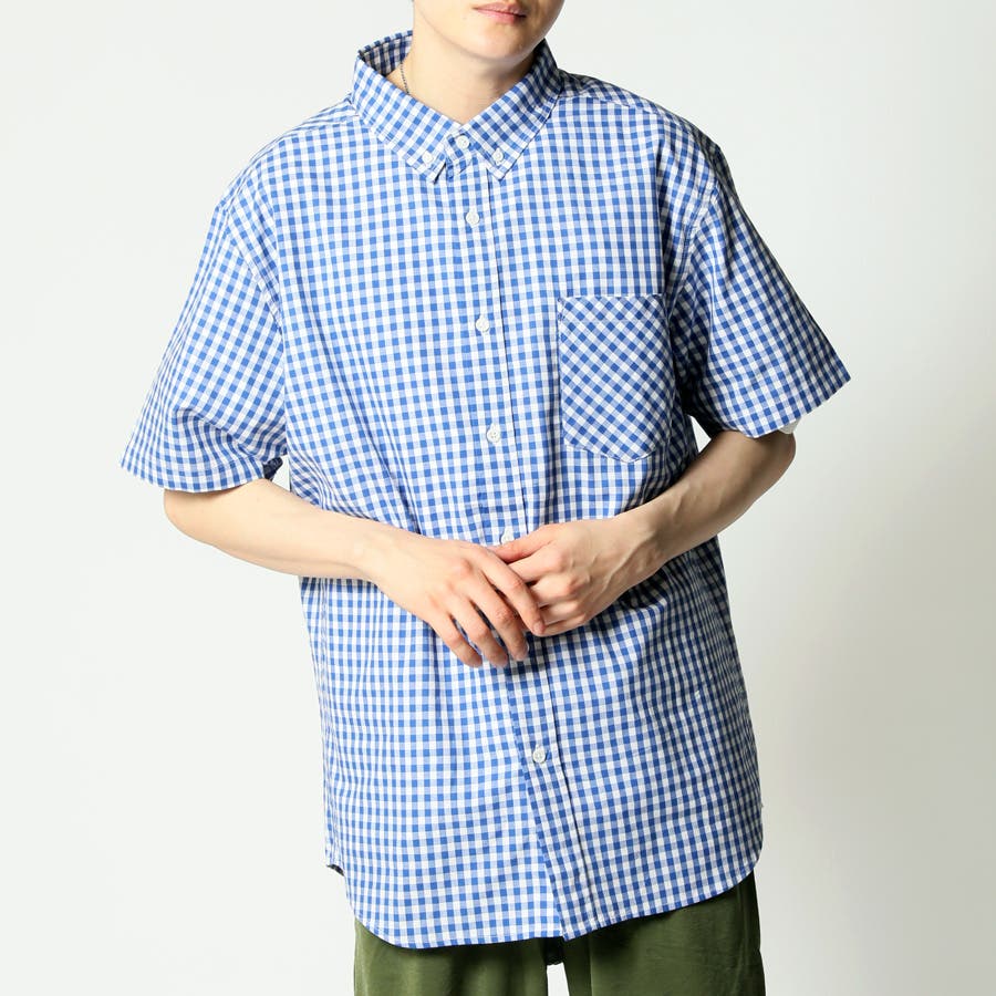 半袖シャツ ボタンダウンシャツ チェックシャツ[品番