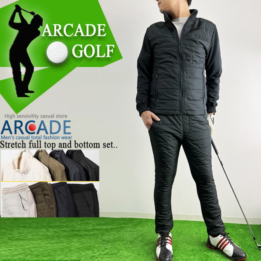 【美品】LOCAL GOLF セットアップ ブラック メンズS-M／ゴルフウェア Local GOLF（ローカルゴルフ）の「【ZOZO限定商品】Half ZIP S/S