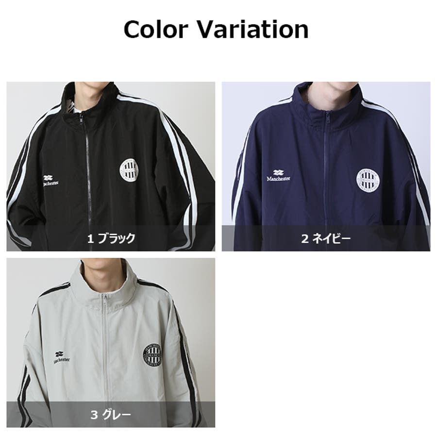 ナイロンジップジャケット アームラインサークルロゴ ドロスト